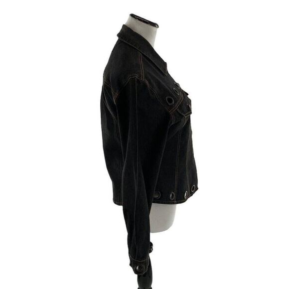 Revolt Jeans Co. Jacket Women's Size Large Long Sleeves Metal Flap Pockets Denim - Picture 4 of 8